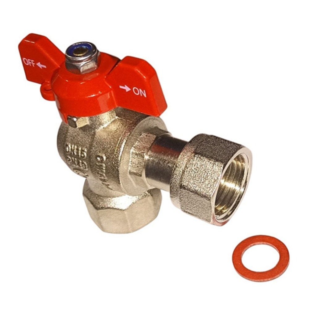 Кран шаровой угловой с накидной гайкой Gappo G217.04 1/2"X1/2" уп. 10 шт.